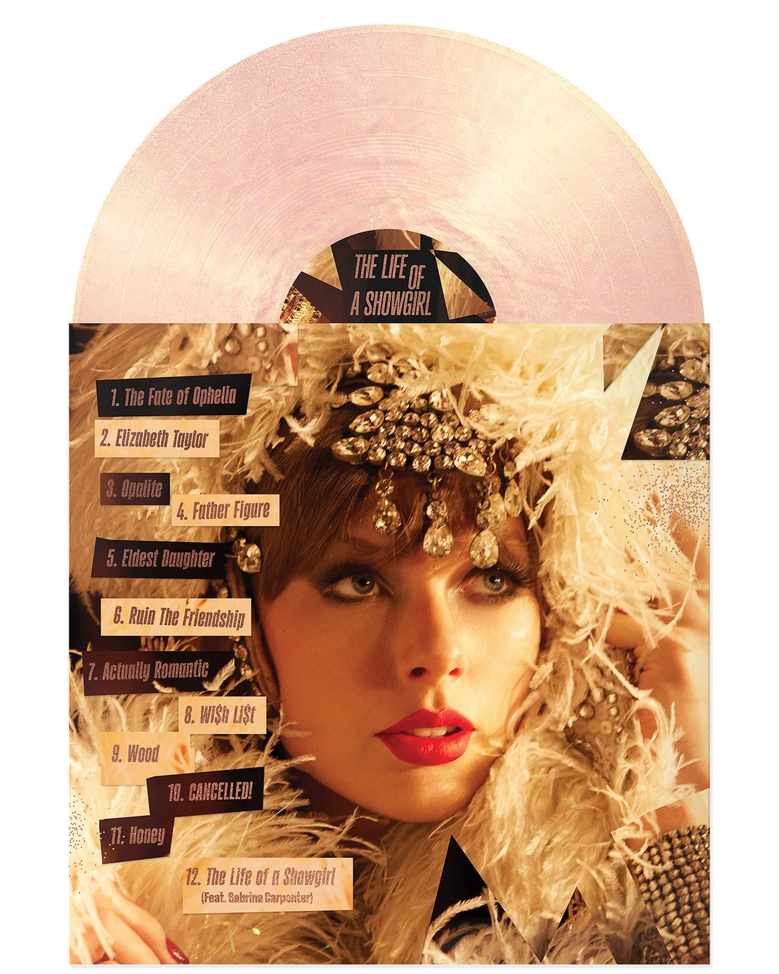 Taylor Swift – The Life of a Showgirl: The Crowd Is Your King Edition (Summertime Spritz Pink Shimmer Vinyl LP) – USA Import
