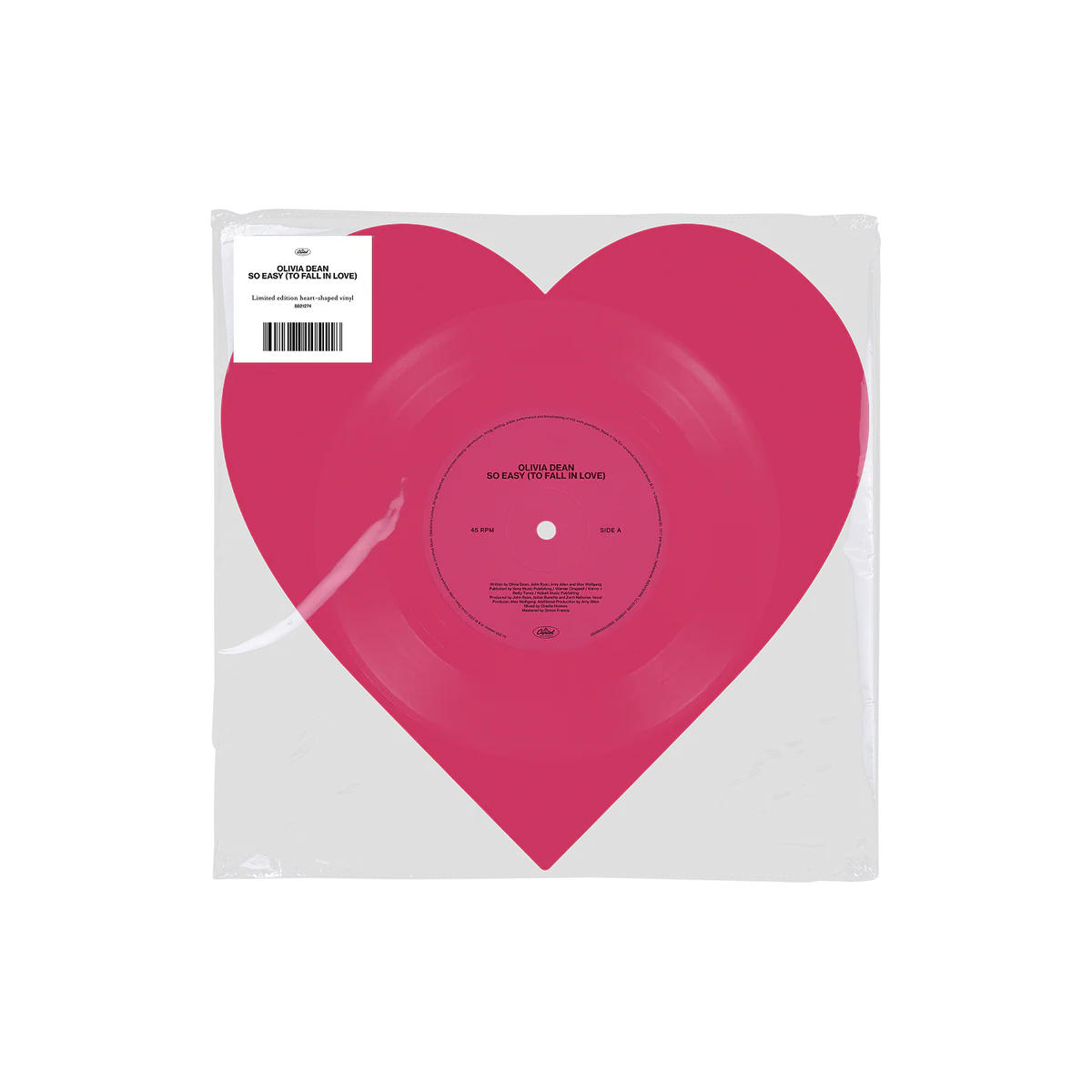 OLIVIA DEAN - So Easy (To Fall In Love) / I've Seen It Heart Shaped 10" Single IMPORT