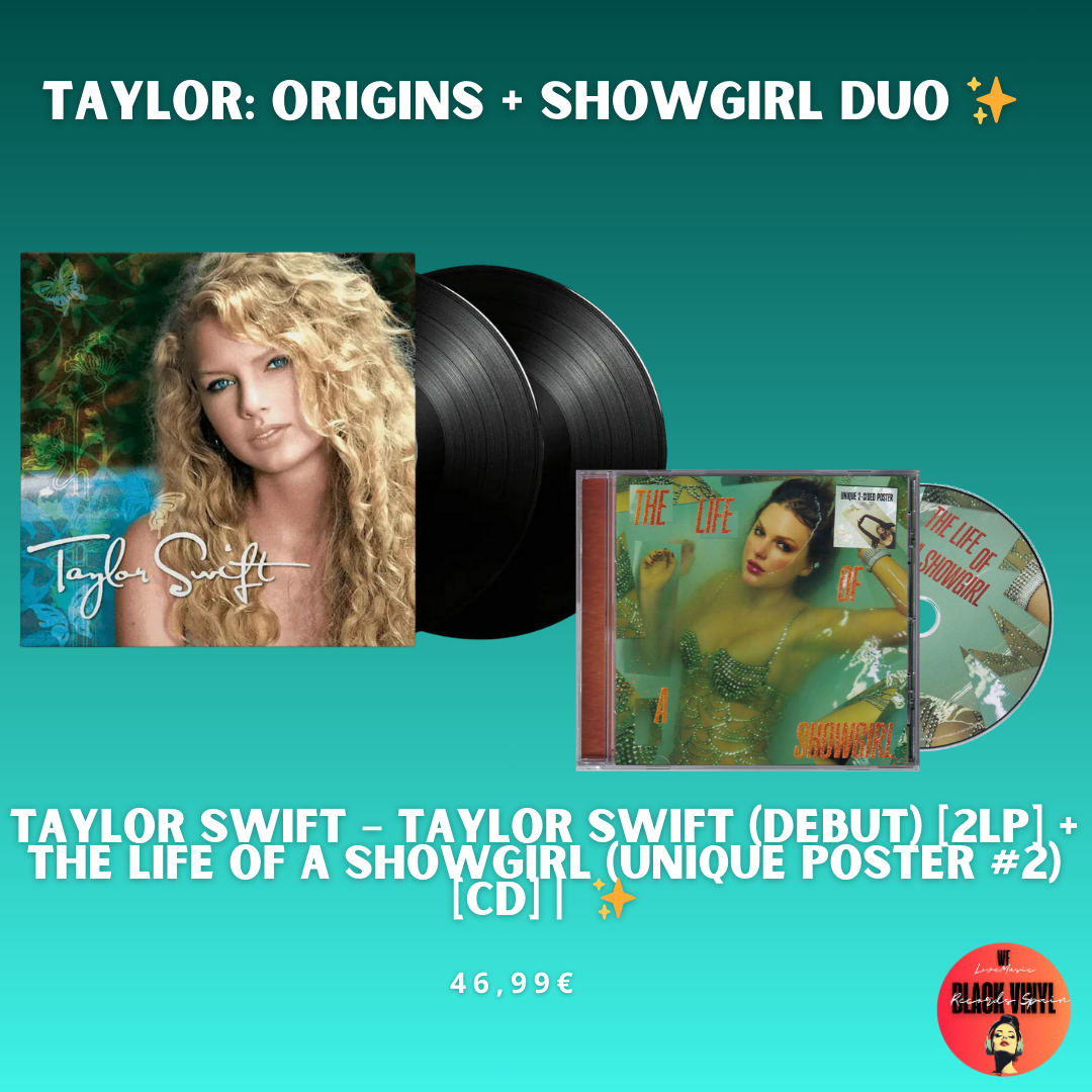 Taylor Swift – Taylor Swift (Debut) [2LP] + The Life Of A Showgirl (Unique Poster #2) [CD] | Origins + Showgirl Duo ✨