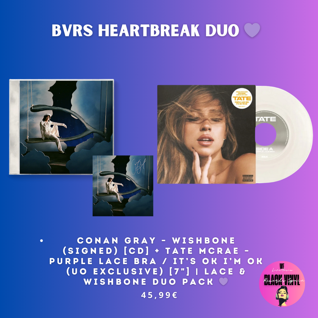 Conan Gray – Wishbone (Signed) [CD] + Tate McRae – Purple lace bra / It’s ok I’m ok (UO Exclusive) [7"] | Lace & Wishbone Duo Pack 💜