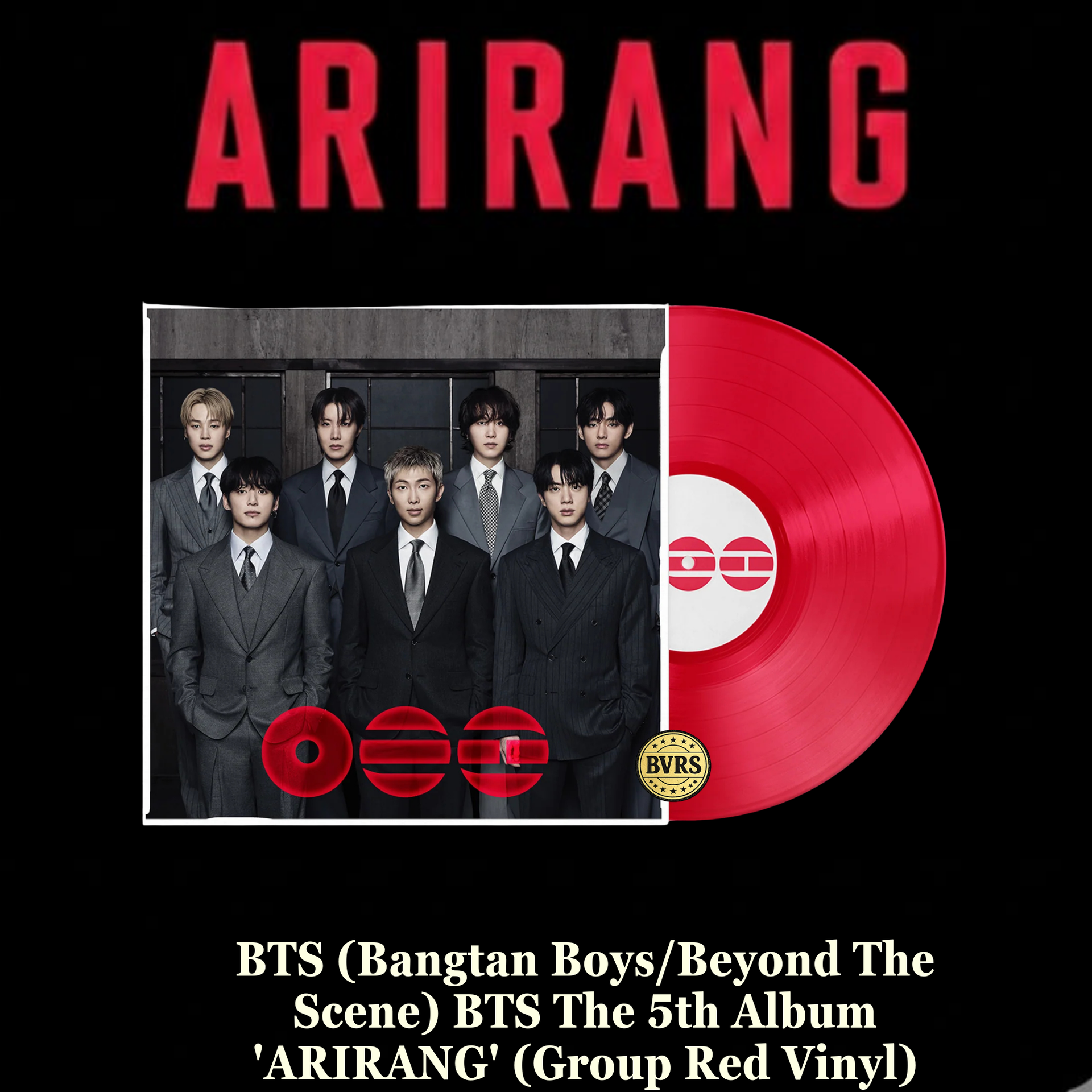 BTS ARIRANG Vinilo Rojo LP - Álbum Grupal Edición Limitada