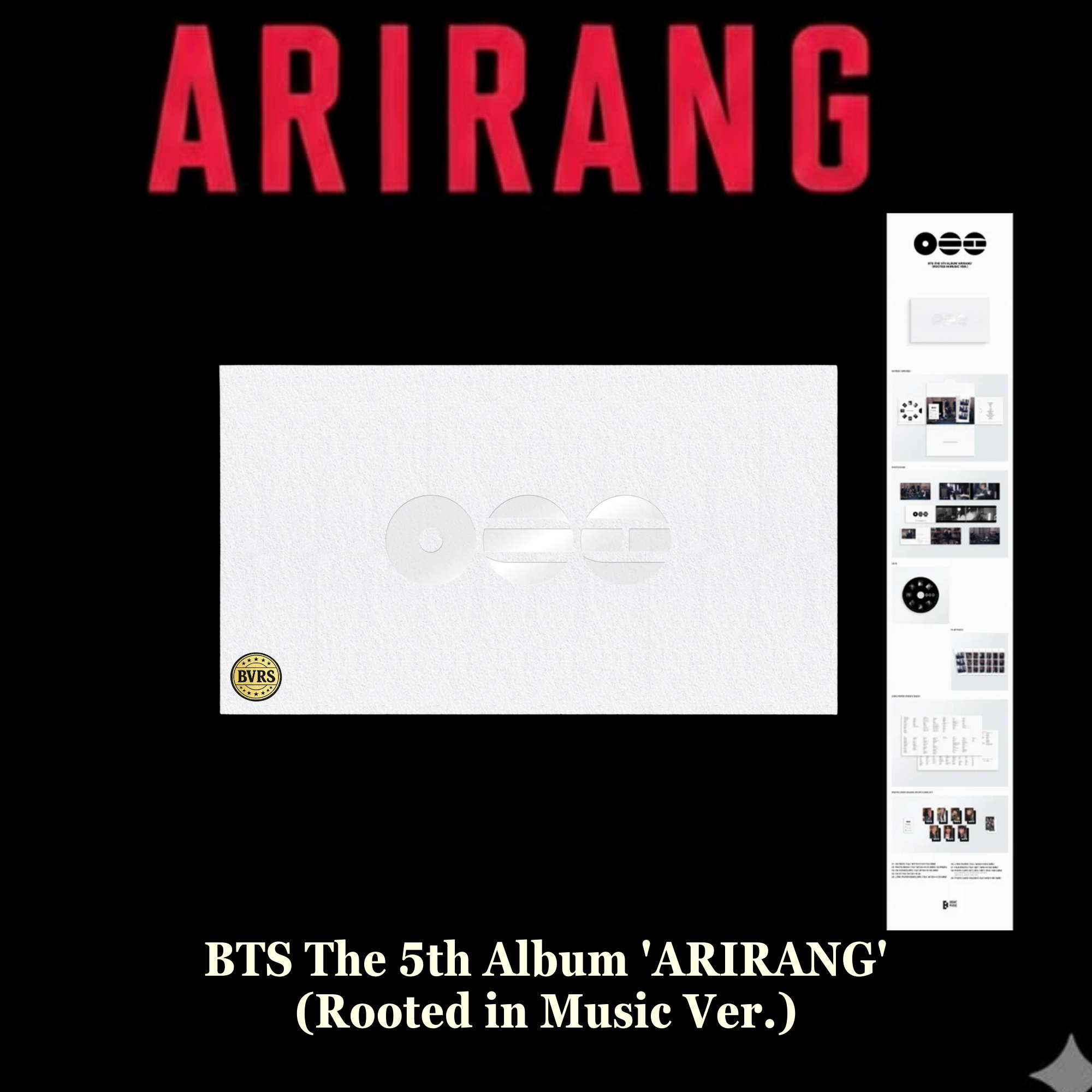 BTS (Bangtan Boys/Beyond The Scene) AIBTS The 5th Album 'ARIRANG' (Rooted in Music Ver.) CD - Black Vinyl Records Spain