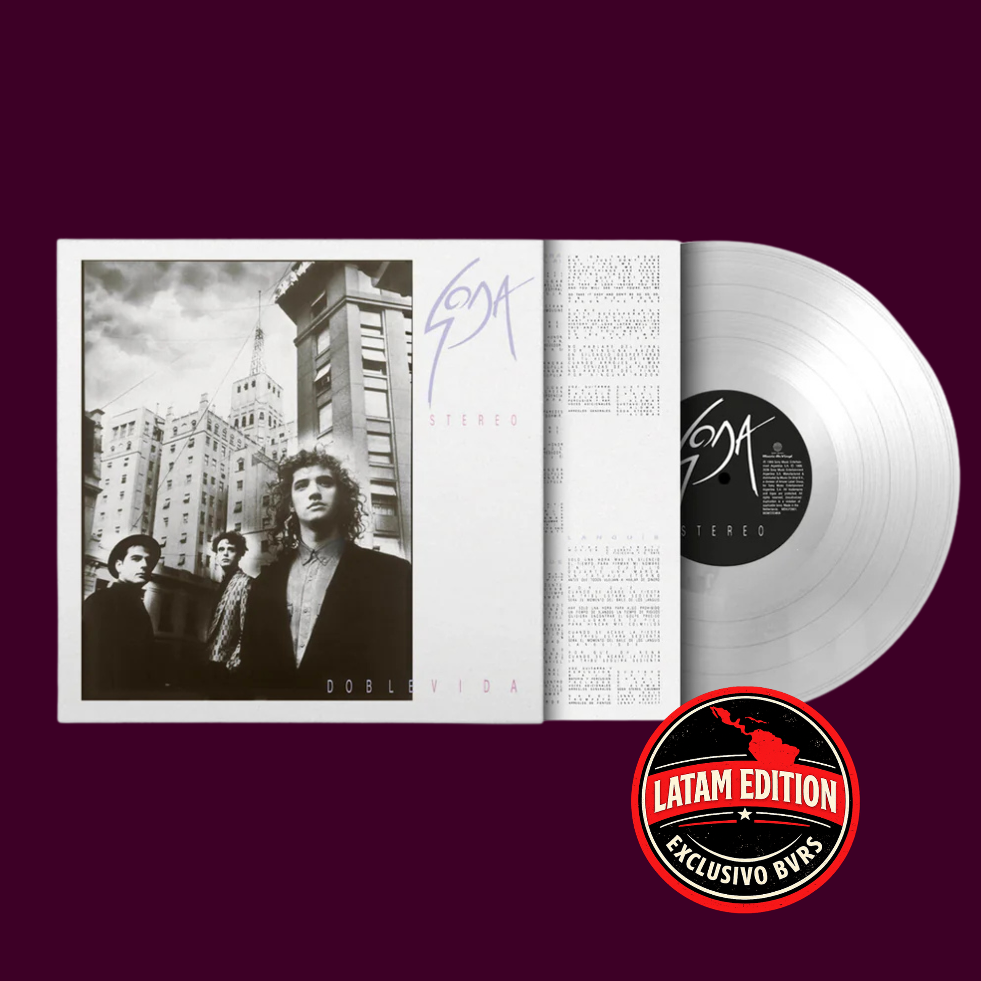 Soda Stereo Doble Vida (Crystal Clear Vinyl) LP IMPORT - Black Vinyl Records Spain