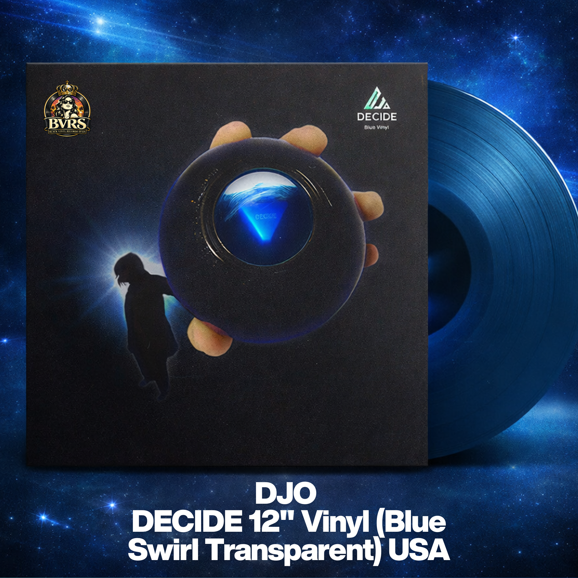 DJO - DECIDE 12" Vinyl (Blue Swirl Transparent) USA - Black Vinyl Records Spain