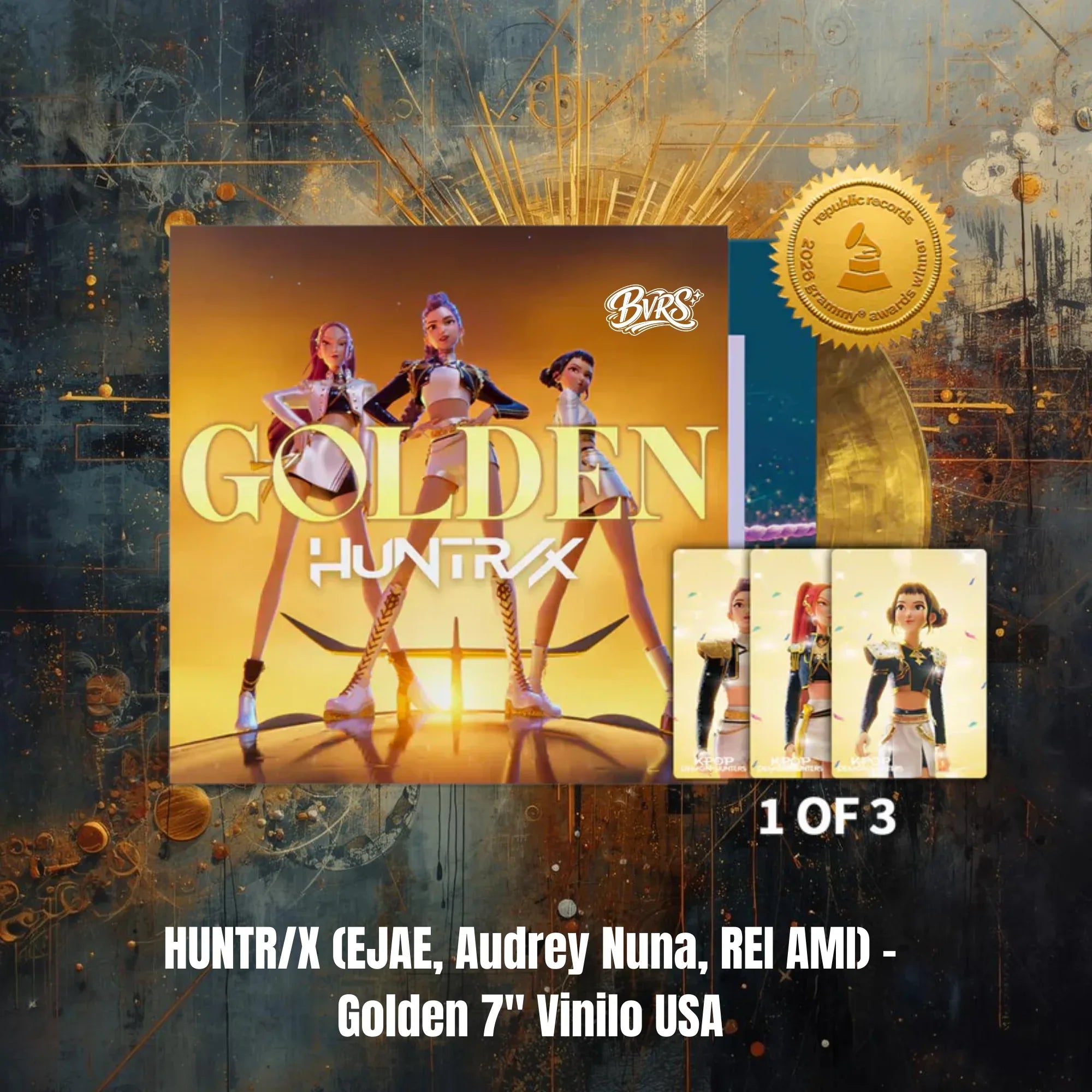 HUNTR/X (EJAE, Audrey Nuna, REI AMI) - Golden 7" Vinilo USA - Black Vinyl Records Spain
