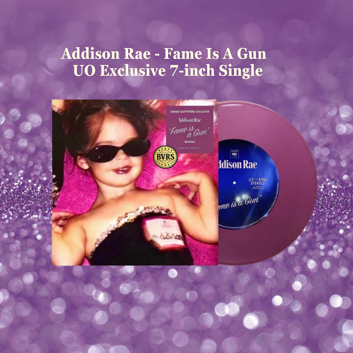 Addison Rae - Fame Is A Gun UO Exclusive 7-inch Single USA - Black Vinyl Records Spain