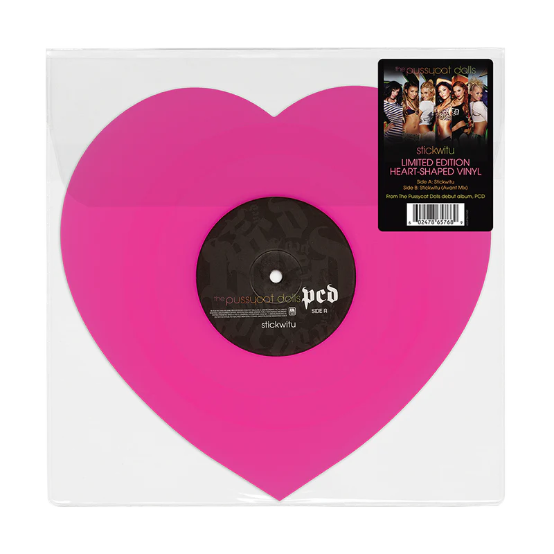 The Pussycat Dolls - Stickwitu - Heart-Shaped Pink Die-Cut Vinyl USA