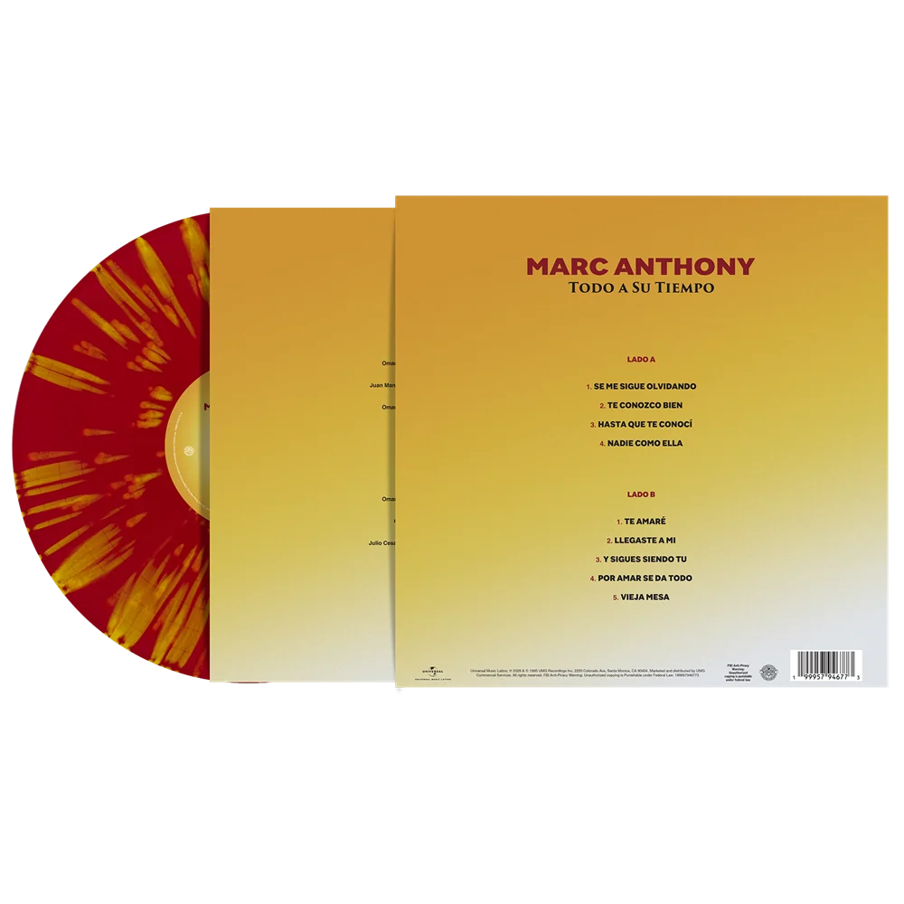 Marc Anthony - Todo A Su Tiempo (Red Sunburst Splatter Vinyl LP) - USA IMPORT