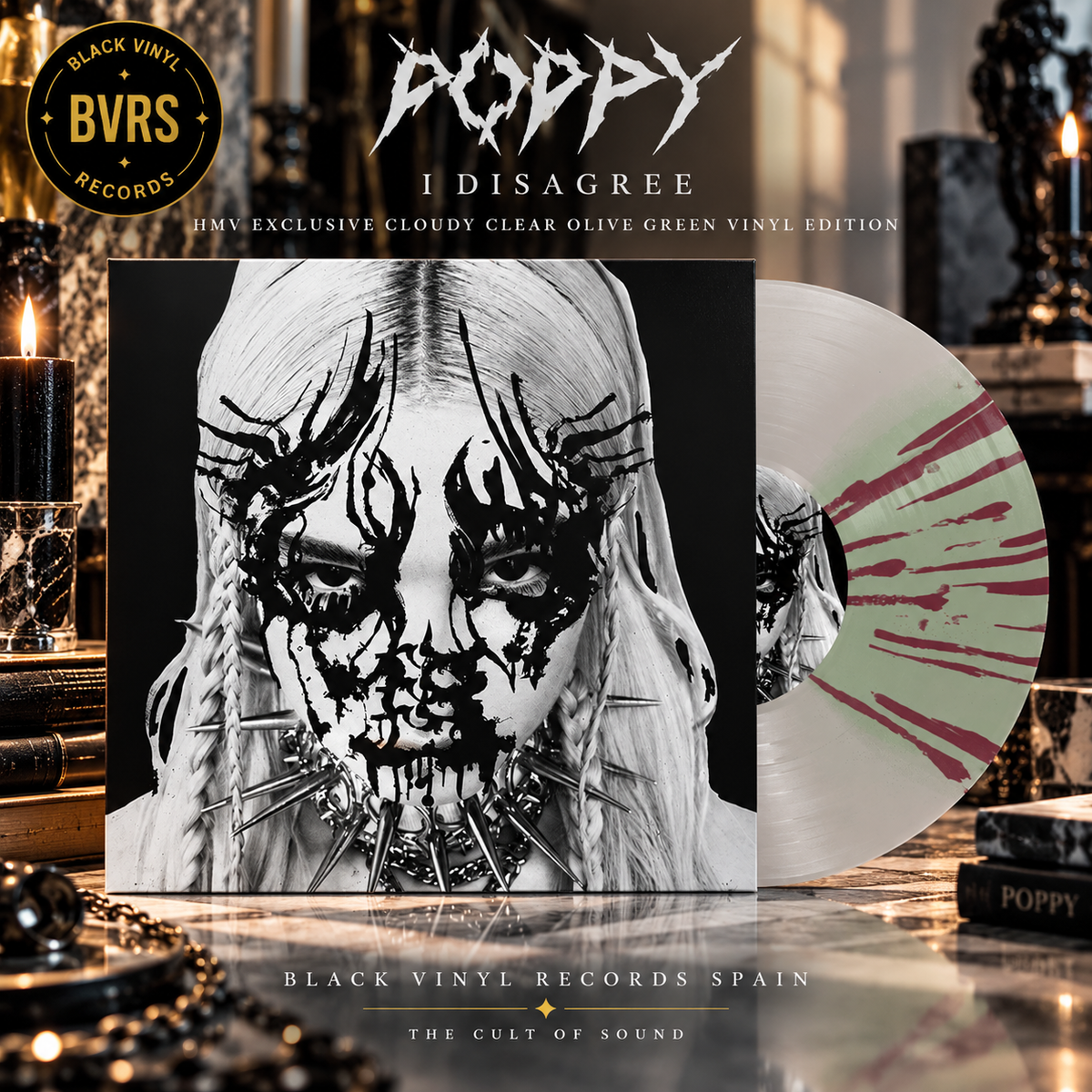 Poppy - I Disagree - HMV Exclusive Cloudy Clear Olive Green Vinyl Edition