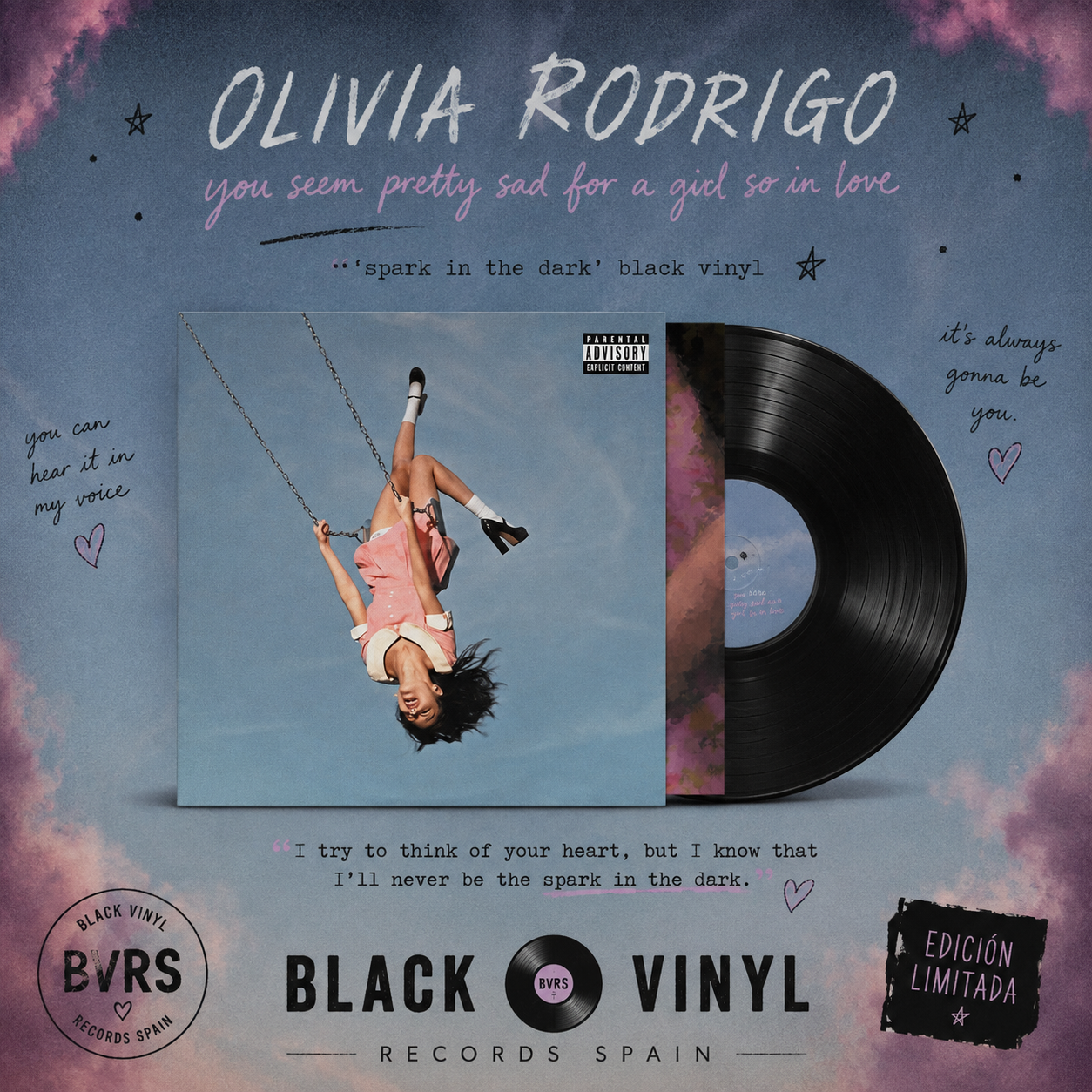 OLIVIA RODRIGO - you seem pretty sad for a girl so in love - 'spark in the dark' black vinyl