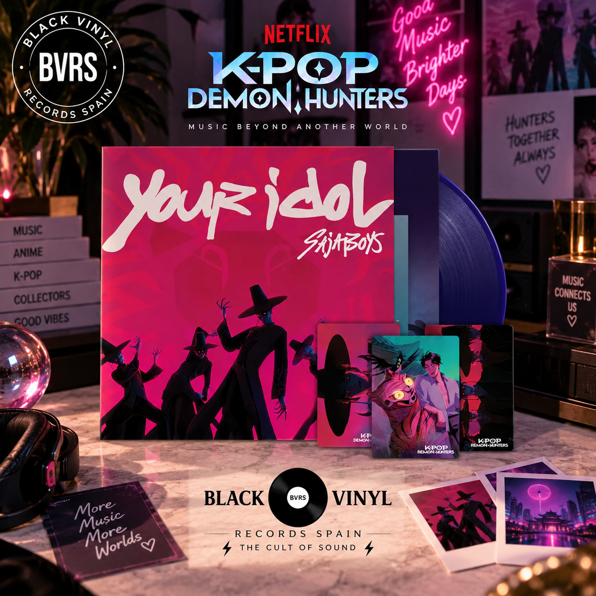 Saja Boys – Your Idol – Purple 7" Vinyl + Photocard & Sticker Sheet | KPop Demon Hunters