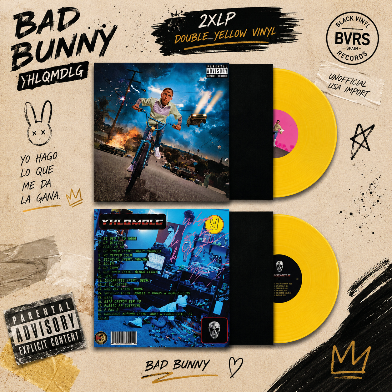 Bad Bunny – YHLQMDLG (2xLP Colored Vinyl) unofficial USA IMPORT