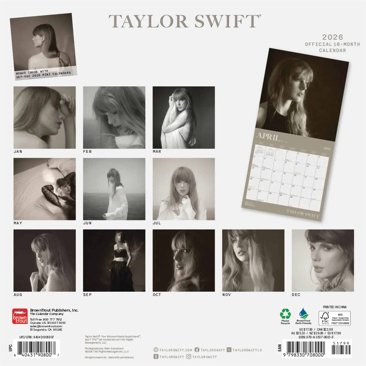 2026 Calendar - Taylor Swift