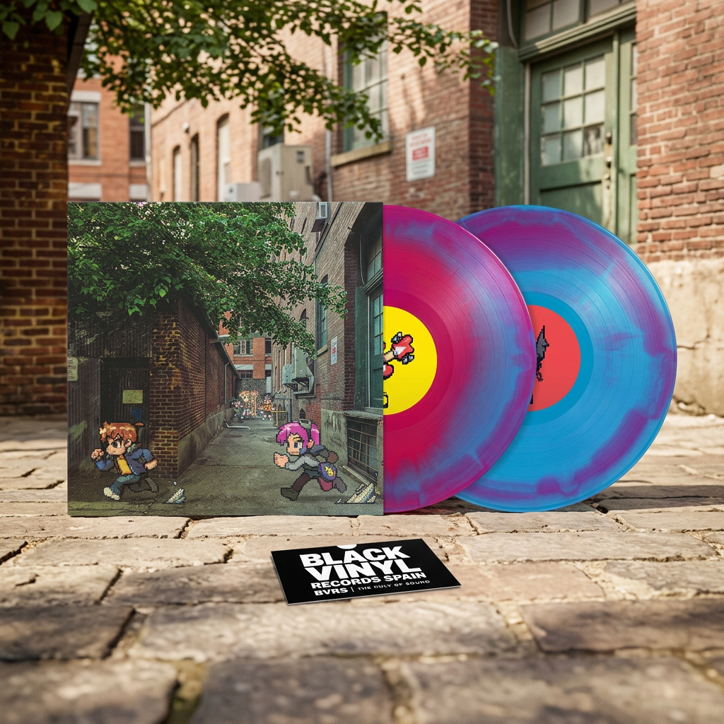 BVRS con callejón de ladrillo y dos vinilos multicolor