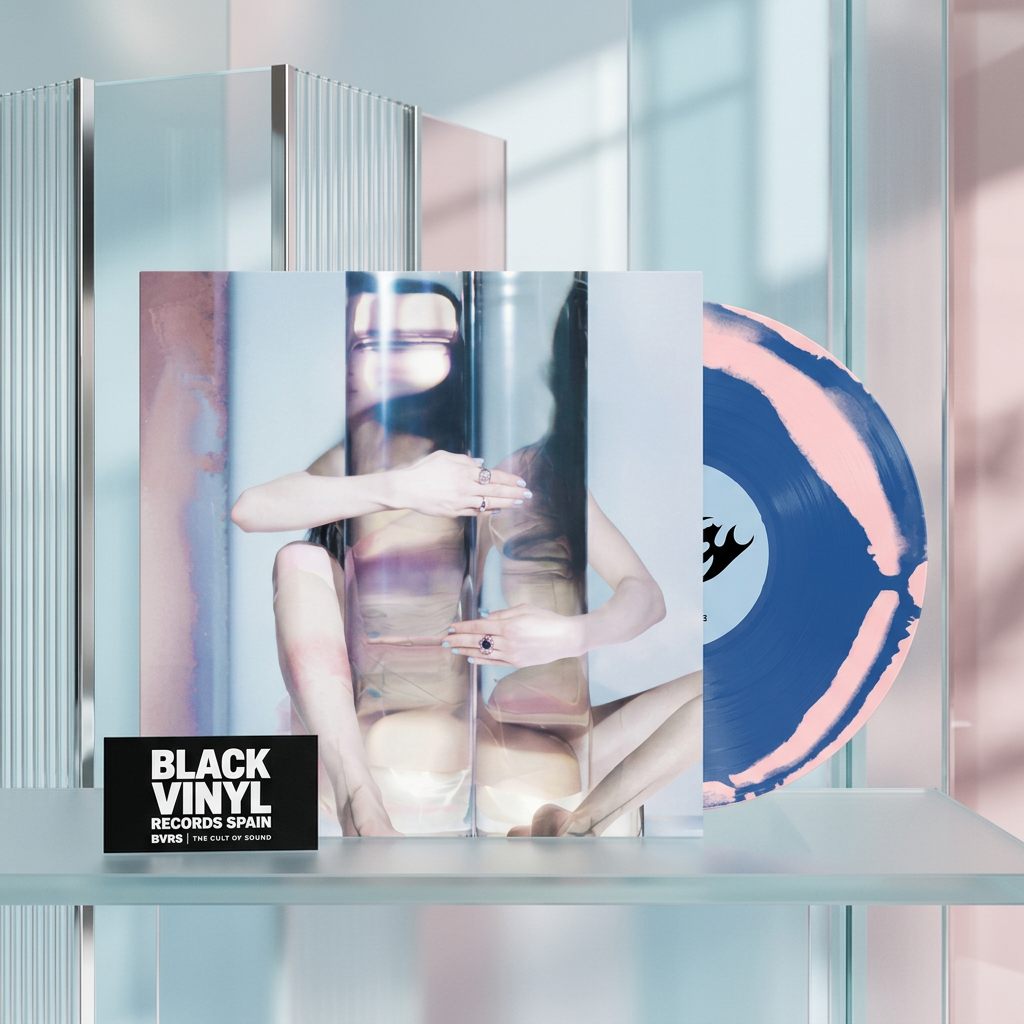 BVRS con paneles de cristal, reflejos azul y rosa y vinilo bicolor