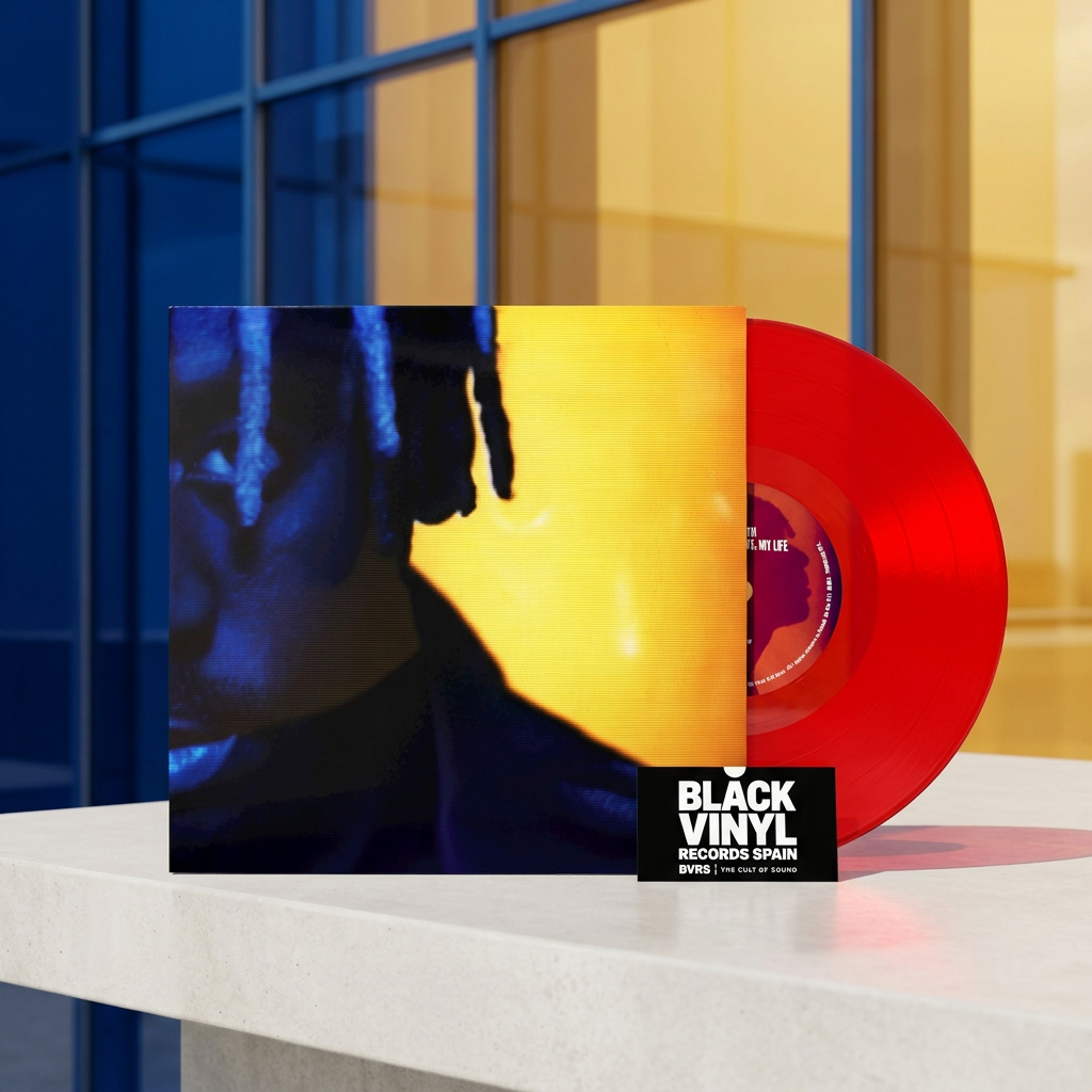 BVRS con portada azul y amarilla y vinilo rojo