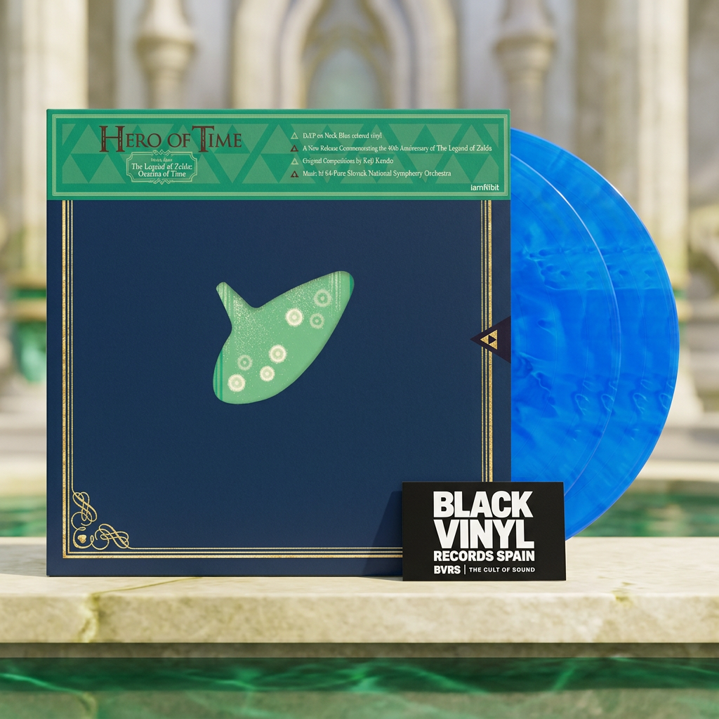 BVRS de Hero of Time con portada delantera y dos vinilos azules