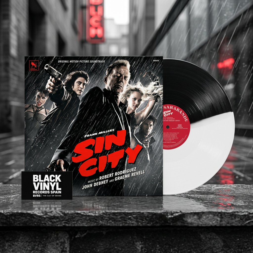 BVRS de Sin City con vinilo mitad negro y mitad blanco