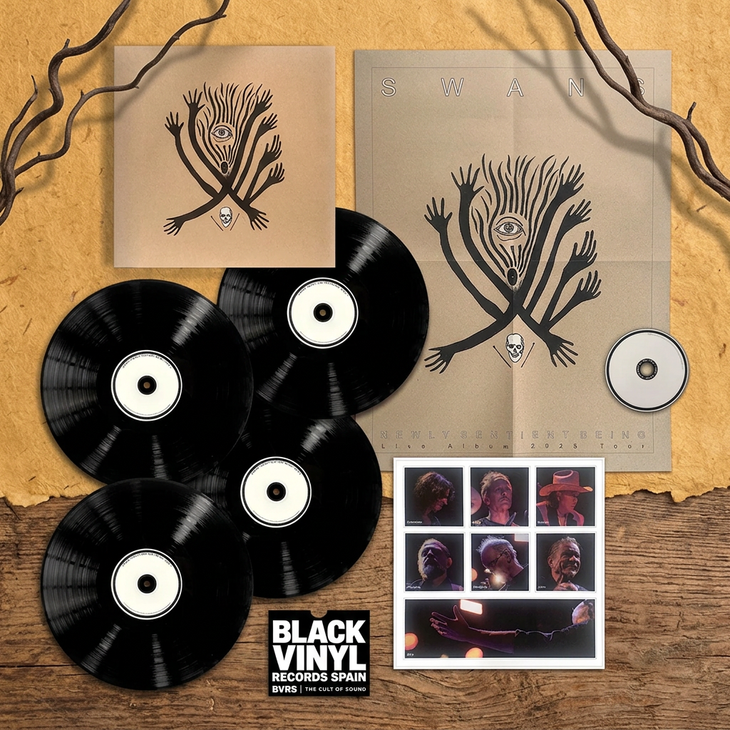 BVRS de Swans con cuatro vinilos, CD y elementos impresos