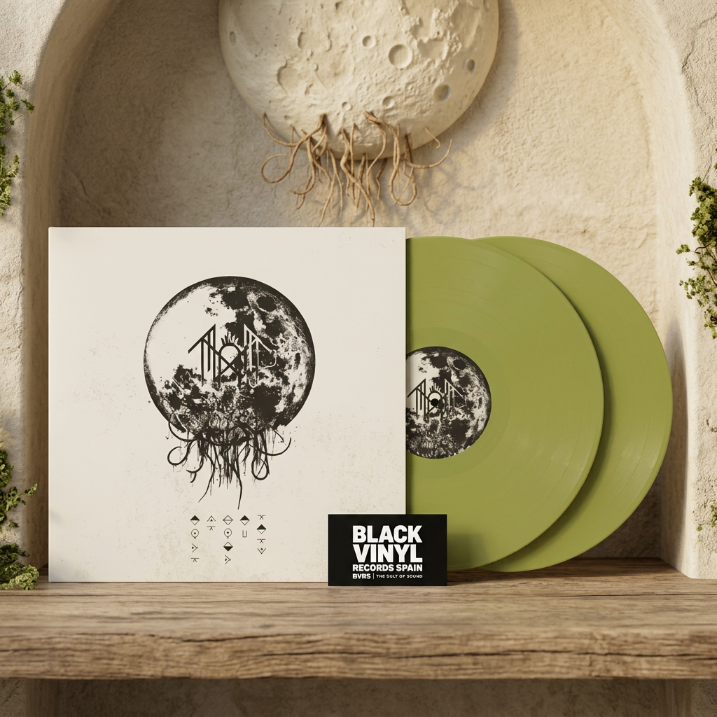 BVRS de Take Me Back to Eden con dos vinilos verde oliva y escenario lunar