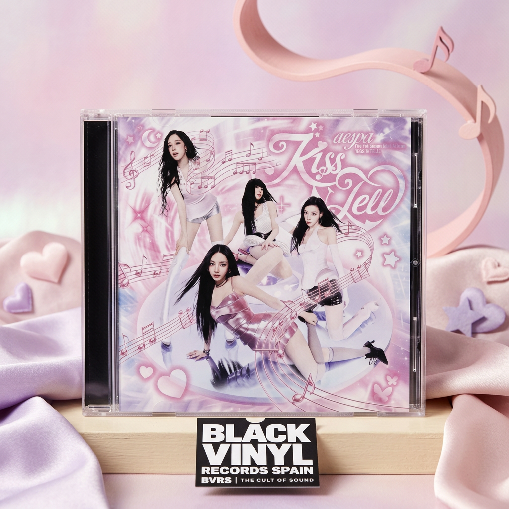 BVRS del CD Kiss N Tell con fondo musical rosa y lila