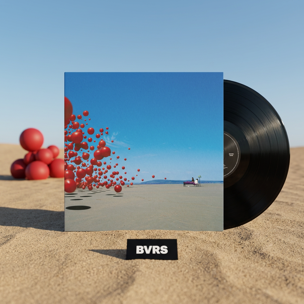 BVRS inspirada en el cielo azul y las esferas rojas de la portada