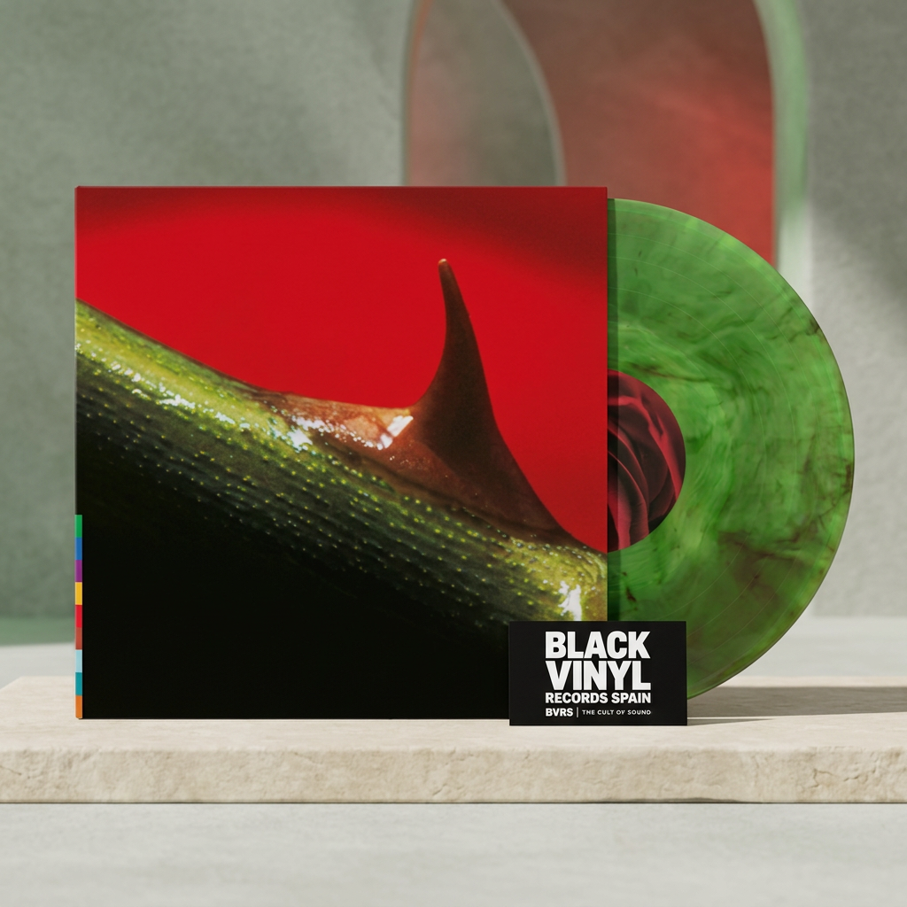 BVRS inspirada en las texturas verdes y rojas de la portada