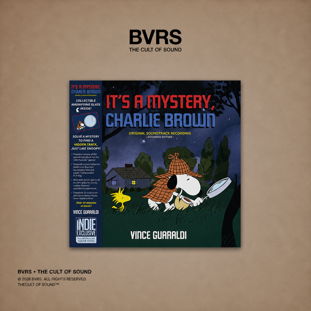 Vince Guaraldi – It's A Mystery, Charlie Brown (Indie Exclusive) (Magnifying Glass Clear Vinyl) LP USA