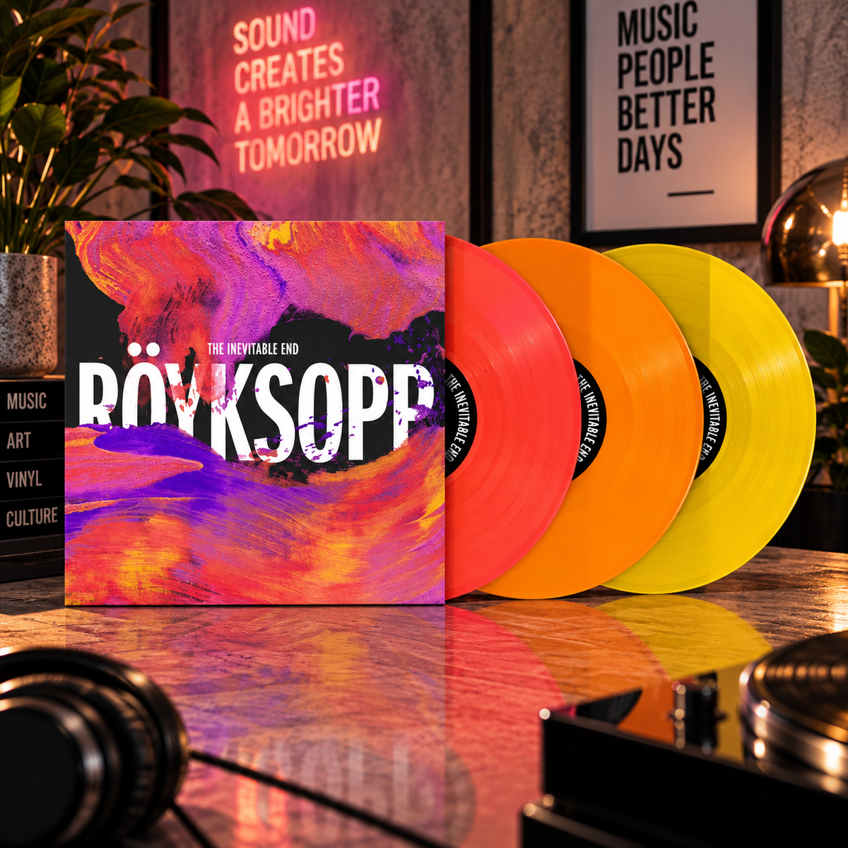 Röyksopp - The Inevitable End - Limited Neon Orange, Transparent Orange & Yellow Vinyl Edition 3LP