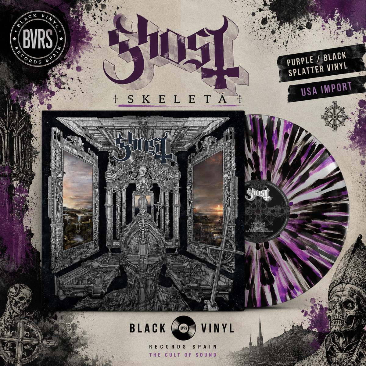 GHOST Skeletá "Purple / Black Splatter" Colored Vinyl USA IMPORT