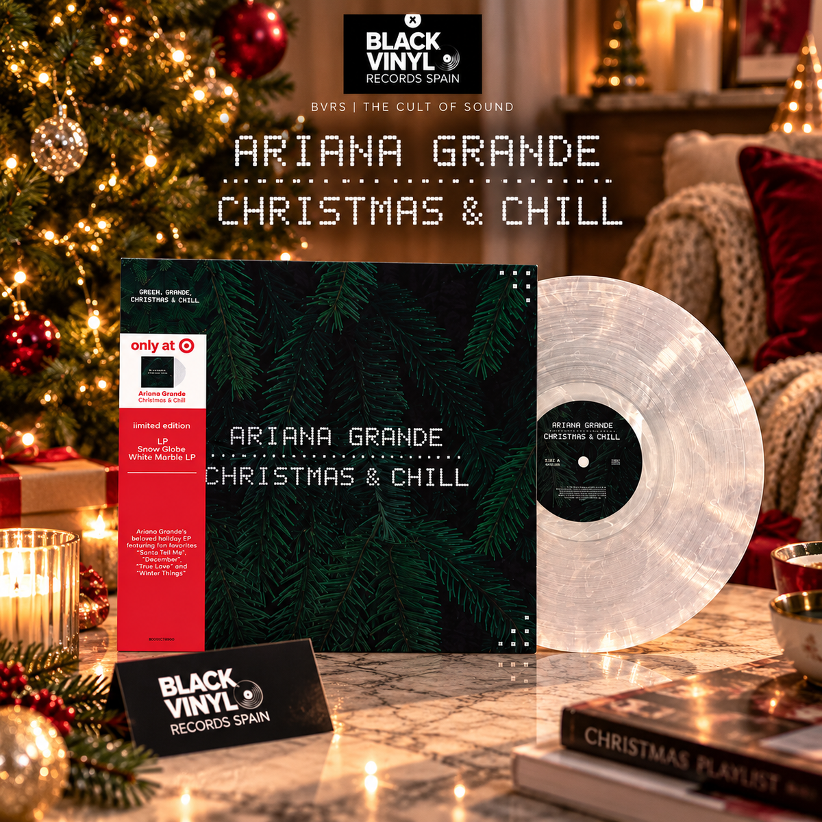 Ariana Grande - Christmas & Chill - Target Exclusive Snow Globe White Marble Vinyl Edition
