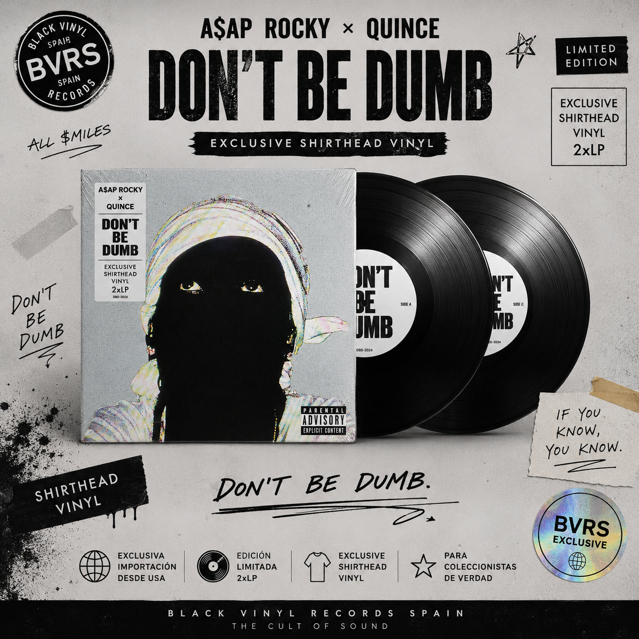A$AP Rocky x Quince DON'T BE DUMB Exclusive Shirthead Vinyl (USA)