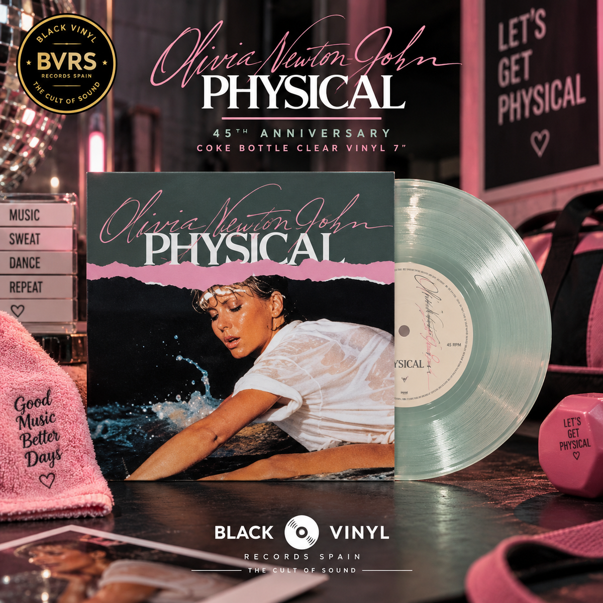 Olivia Newton-John - Physical (45th Anniversary Coke Bottle Clear Vinyl 7")