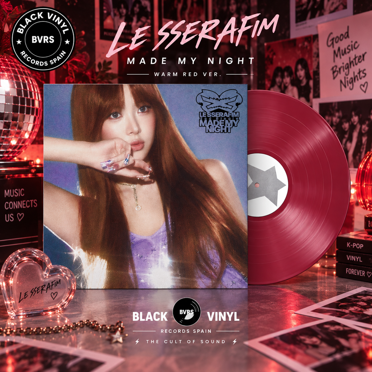 LE SSERAFIM - Made My Night - Vinilo WARM RED ver. - USA IMPORT