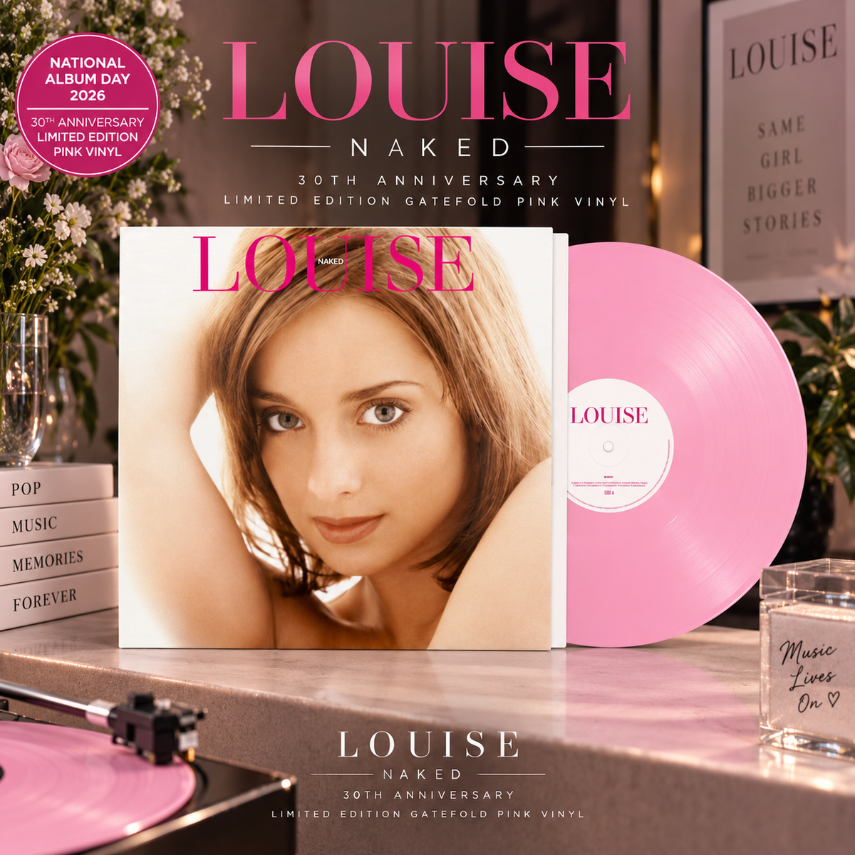Louise – Naked (30th Anniversary Ltd Gatefold Pink Vinyl LP)