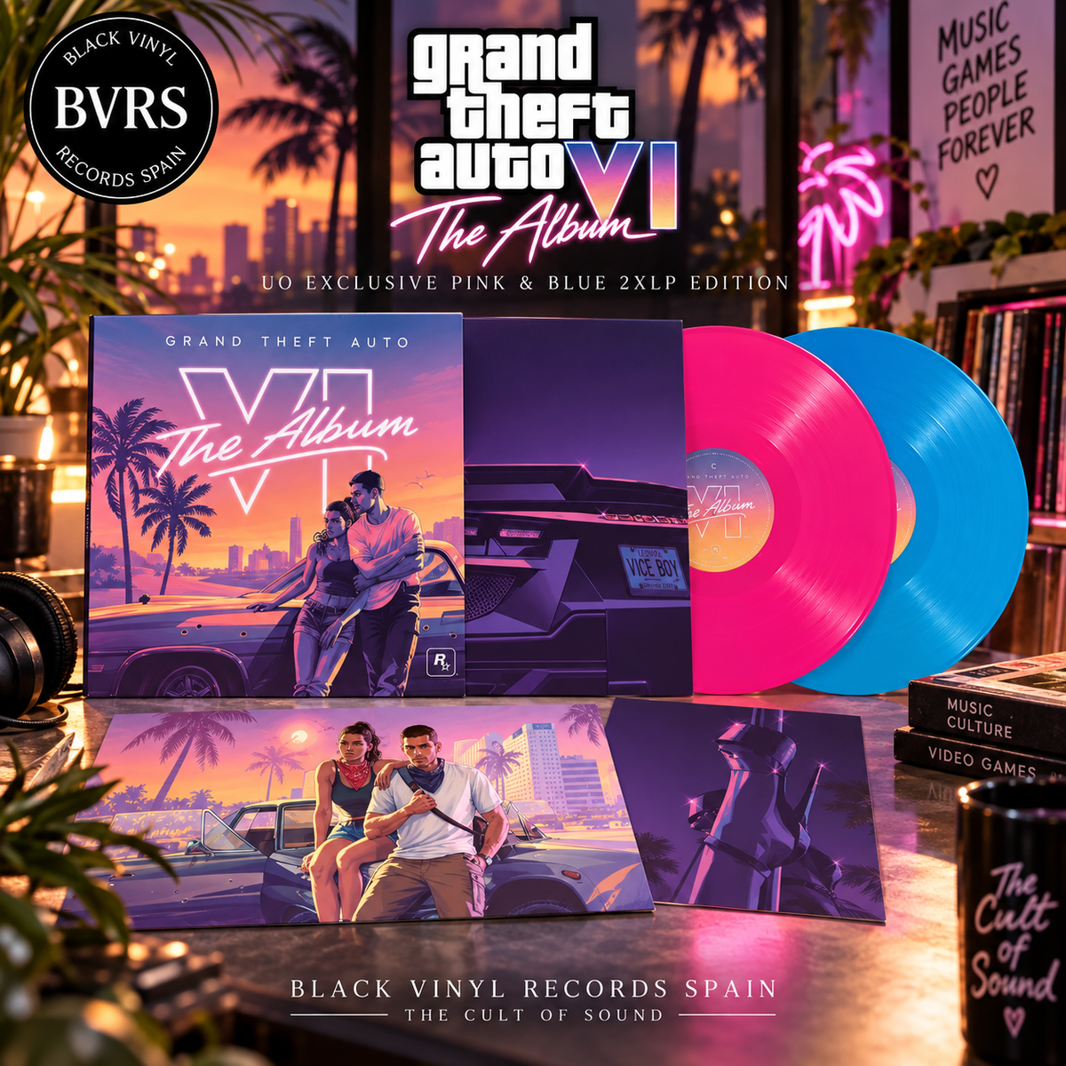 Various Artists - Grand Theft Auto VI: The Album - UO Exclusive Pink & Blue 2XLP Edition