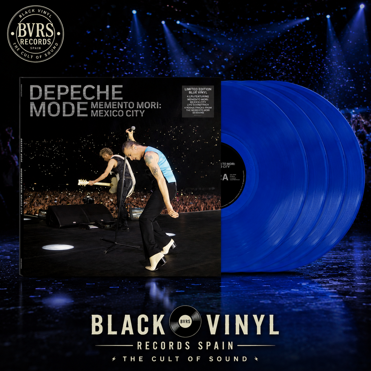 Depeche Mode Memento Mori: Mexico City 4 LPs Limited Blue Vinyl edition IMPORT