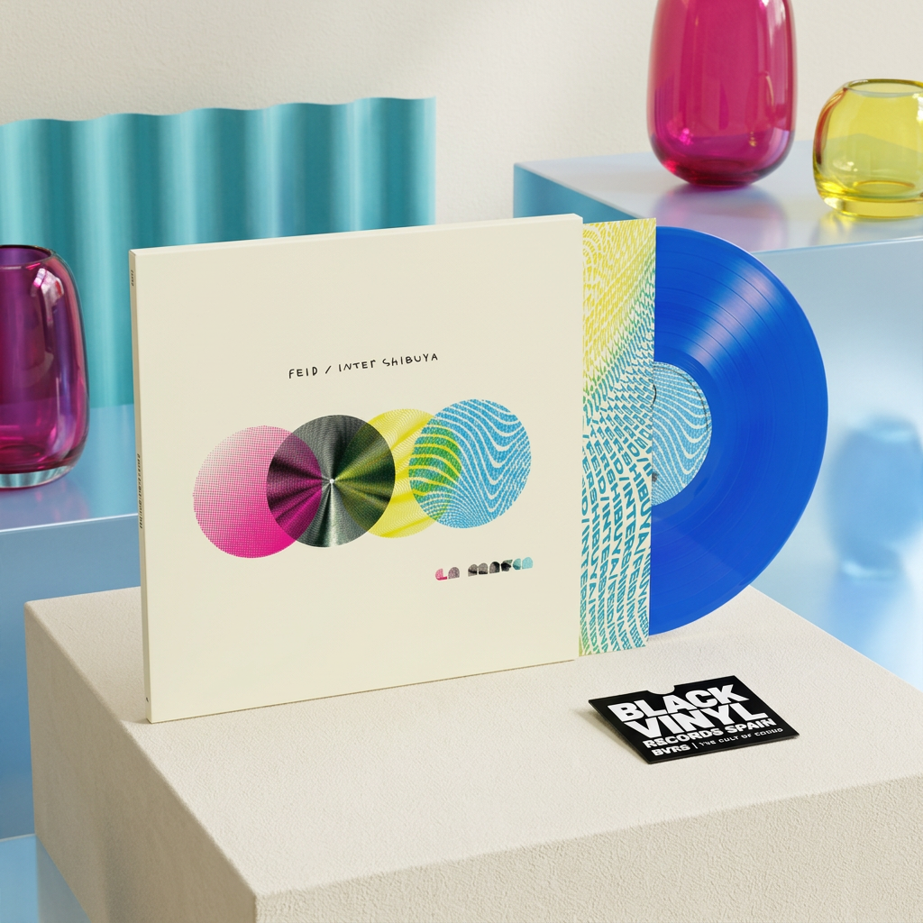 Escena BVRS de Feid Inter Shibuya La Mafia en vinilo azul