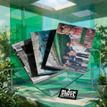 CORTIS GreenGreen CD Merch en una escena BVRS de cristal verde y reflejos turquesa
