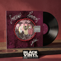 Escena editorial BVRS cálida de The Smashing Pumpkins Gish con portada y vinilo negro protagonistas