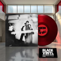 MUNA Dancing On The Wall Clear Red Vinyl en escena BVRS con portada delante y vinilo rojo detrás a la derecha