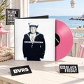 INXS - Welcome to Wherever You Are con vinilo rosa en una terraza marítima luminosa y distintivos BVRS y RSD Black Friday
