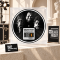 Picture disc de Genesis en un escenario teatral luminoso con distintivo RSD Black Friday