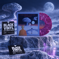 Chameleons Arctic Moon con vinilo violeta en un paisaje lunar ártico y carteles de Black Vinyl Records Spain