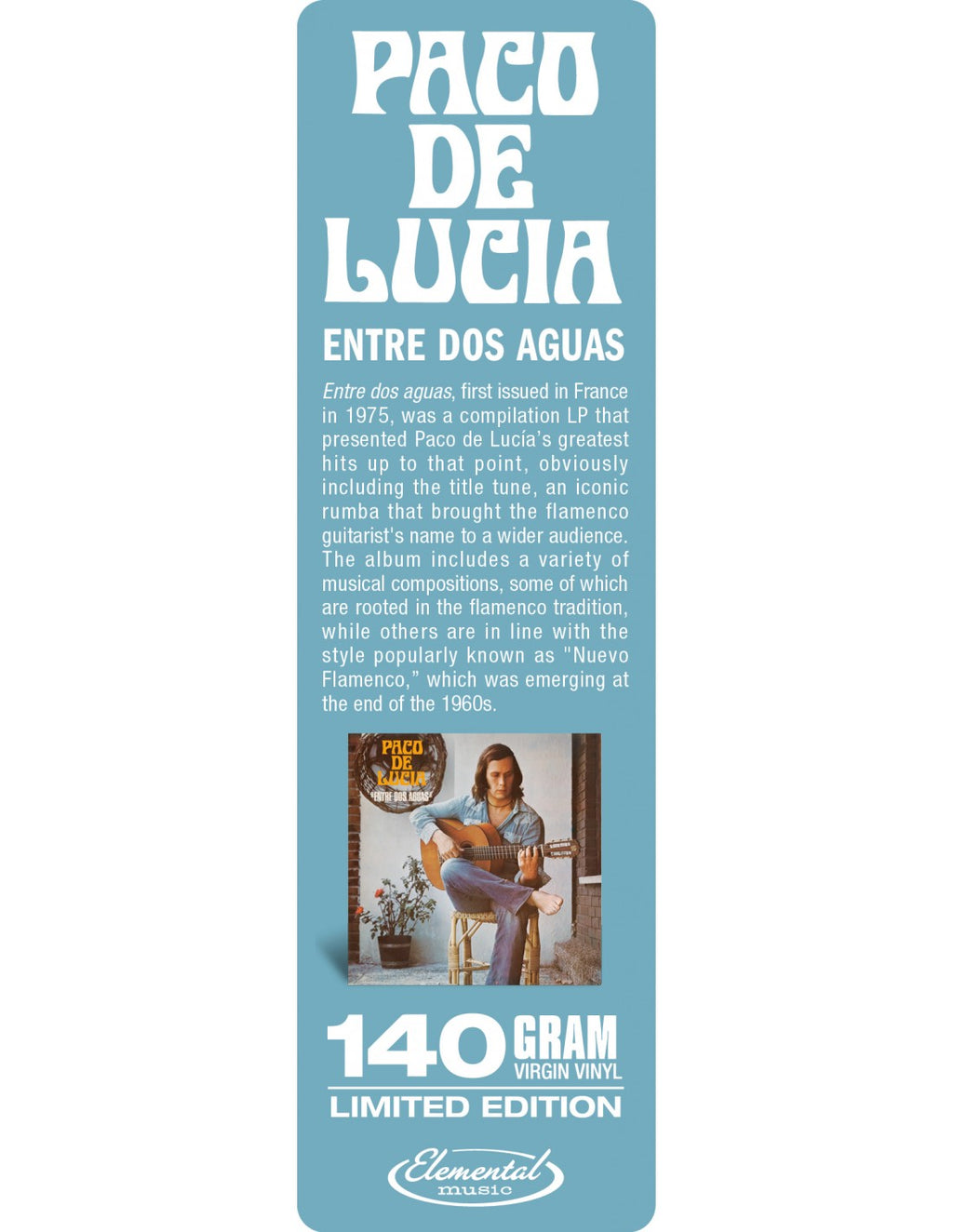 Paco De Lucía: Entre Dos Aguas LP - Black Vinyl Records Spain