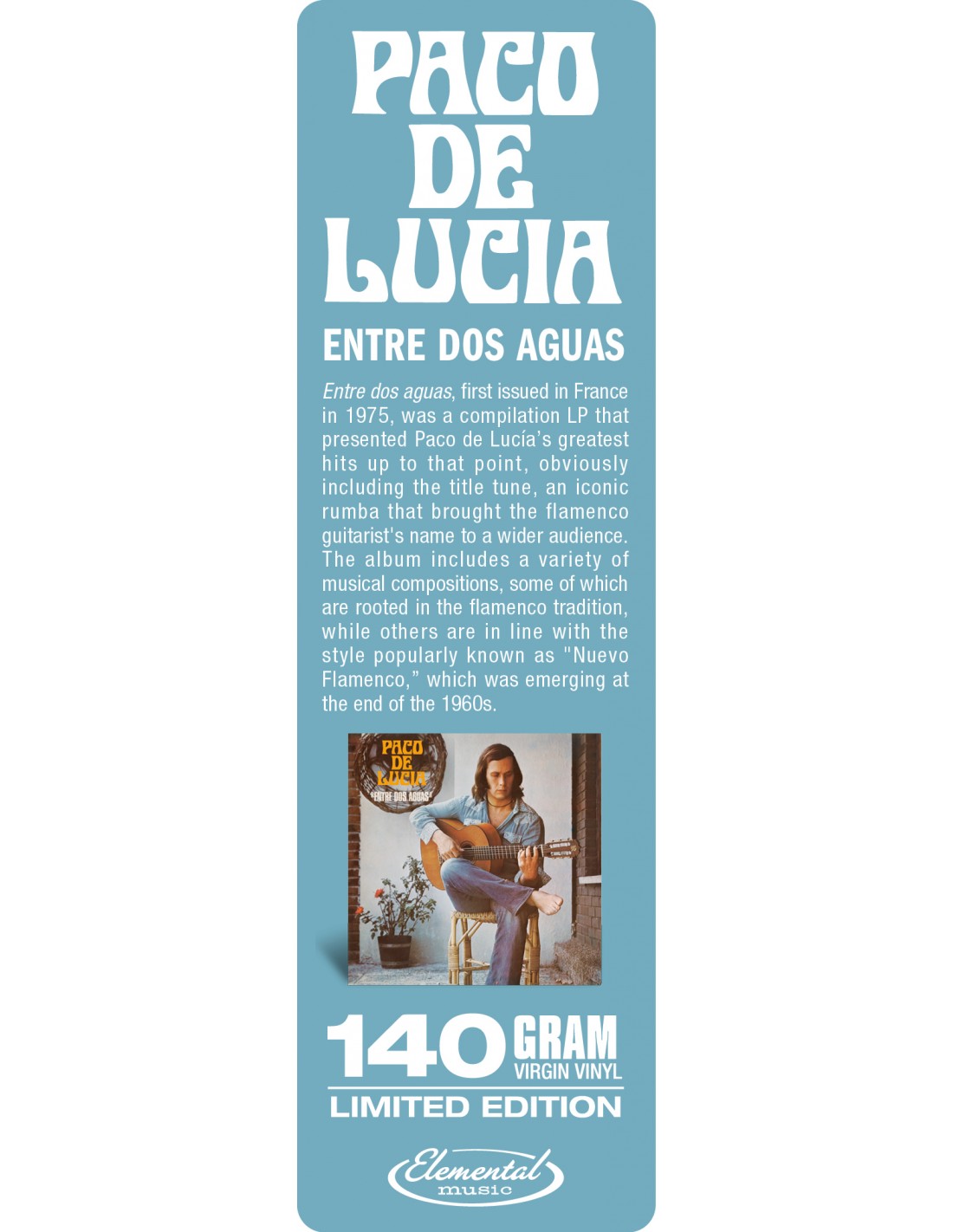 Paco De Lucía: Entre Dos Aguas LP - Black Vinyl Records Spain