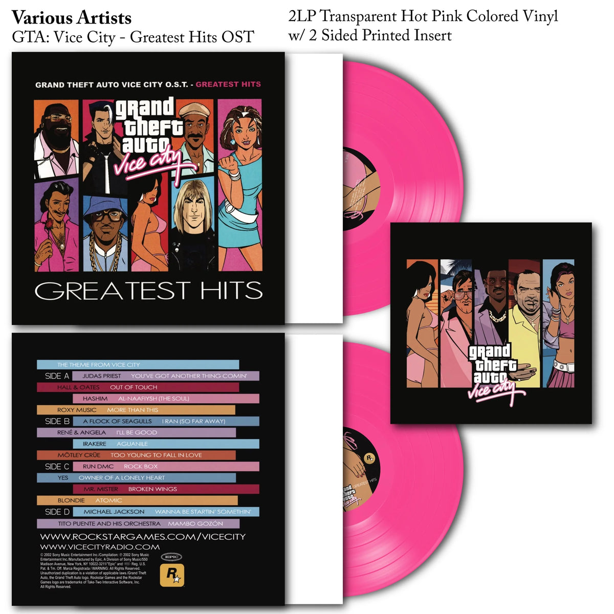 Various Artists - Grand Theft Auto: Vice City Greatest Hits OST - 2LP Vinyl Edition